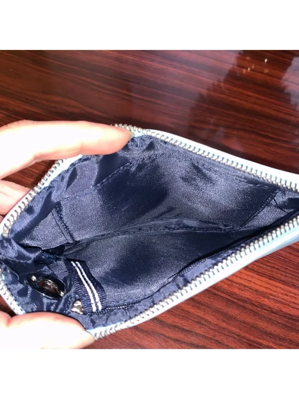 Baby Blue Nautica Zip Wristlet